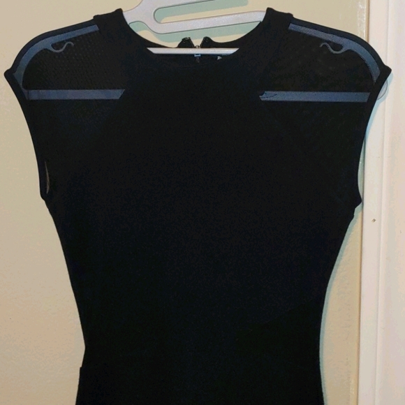 French Connection Viven Mesh Paneled Sheath Dress - Picture 9 of 12